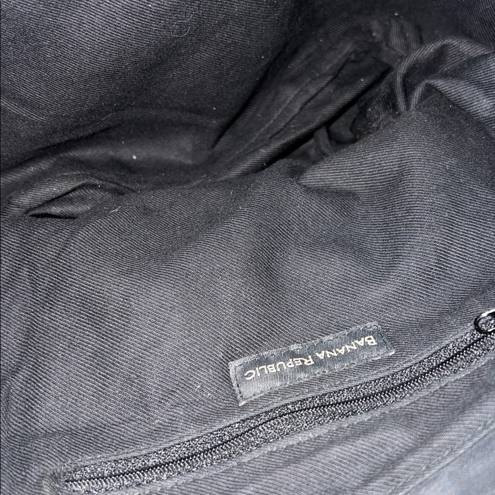 Banana Republic Black Nylon Tote Bag with Bamboo Handles | - Picture 9 of 10